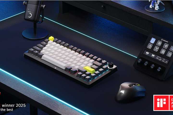 MAKR 75 Barebones Keyboard Kit assembled on a desk