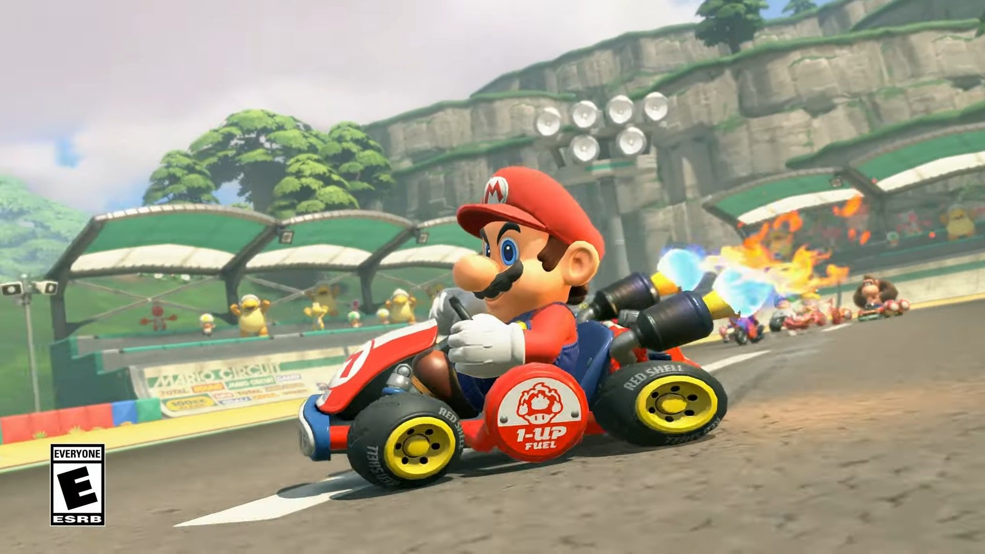 Mario Kart World Direct image of Mario racing.