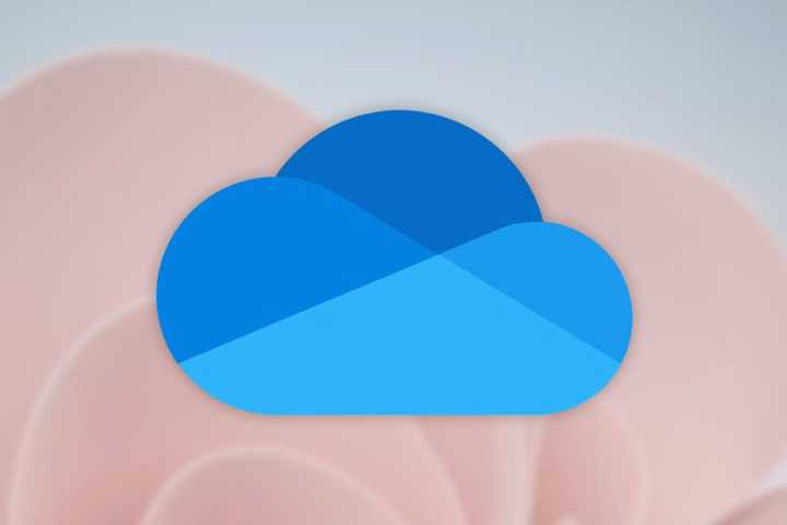 Microsoft OneDrive logo over flower