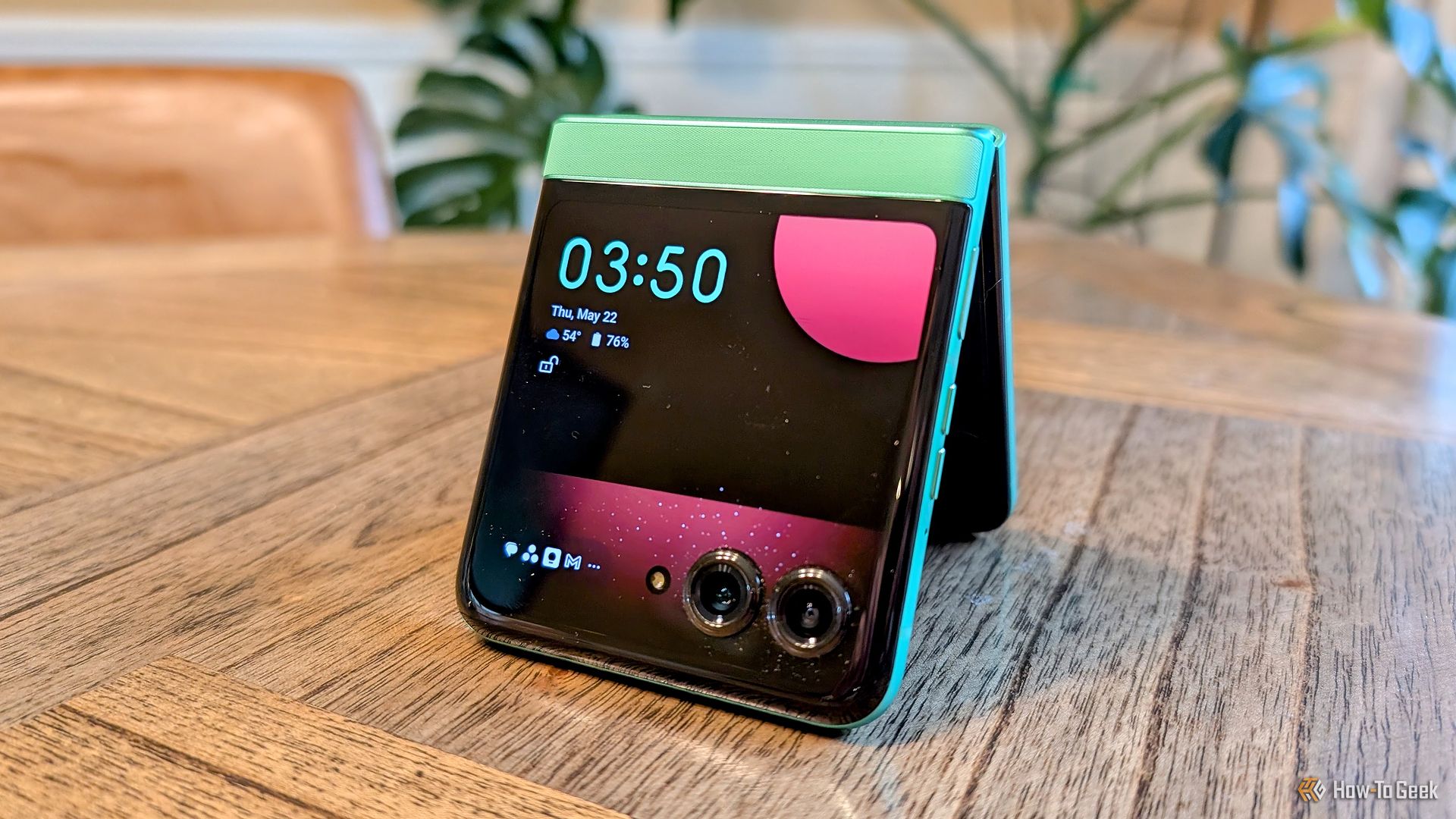 Moto Razr 2025 folded like a tent.