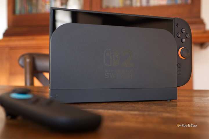 Nintendo Switch 2 with a Joy-Con detached.