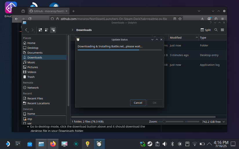 NonSteamLauncher downloading Battle.net.