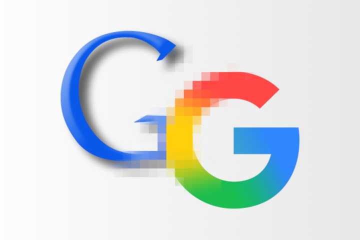 Old Google logo transitioning to new Google logo