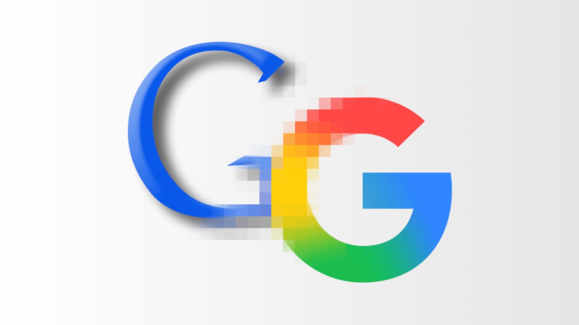 Old Google logo transitioning to new Google logo