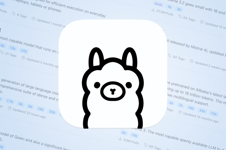 Ollama logo.
