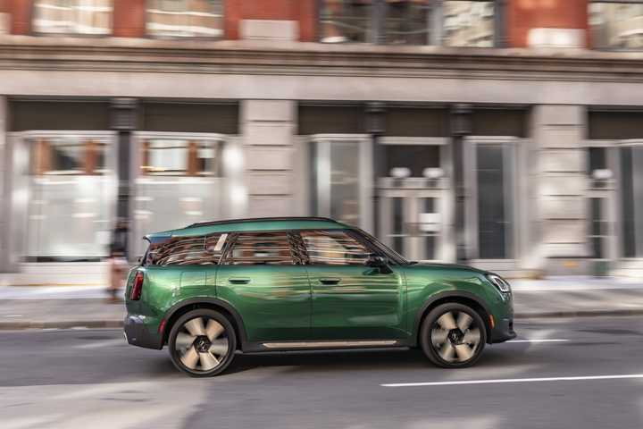 Side profile action shot of a 2025 Mini Countryman