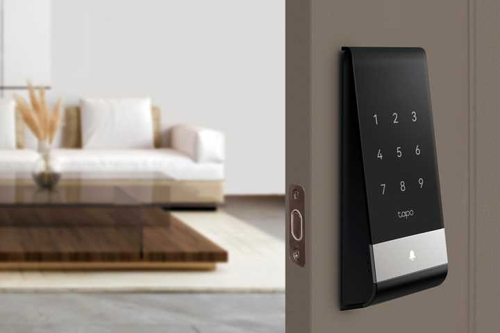 PalmKey Smart Lock on a bedroom door.