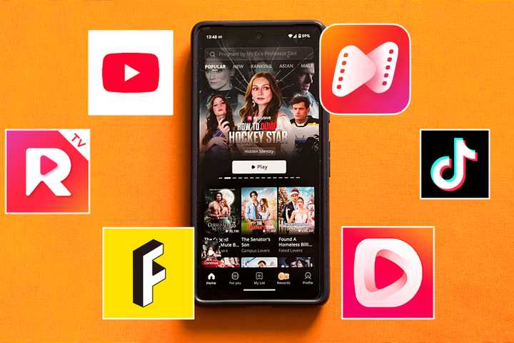 Pixel phone with micro-drama apps logos.