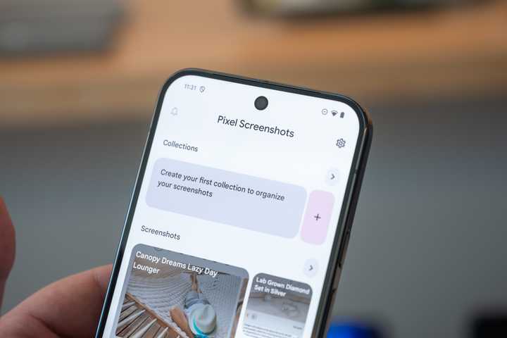Pixel Screenshots app running on a Google Pixel 9