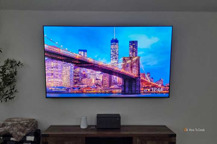 TCL QM6K TV on the wall. 