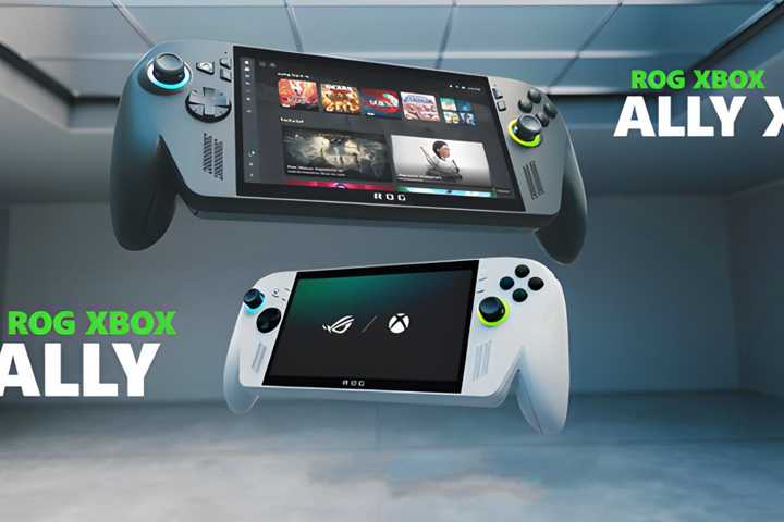 ROG XBOX ALLY X and the regular handheld with one on top of the other