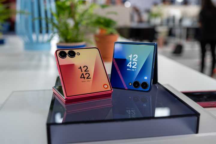 samsung galaxy z flip 7 in multiple colors sitting on a table 54641202467 o