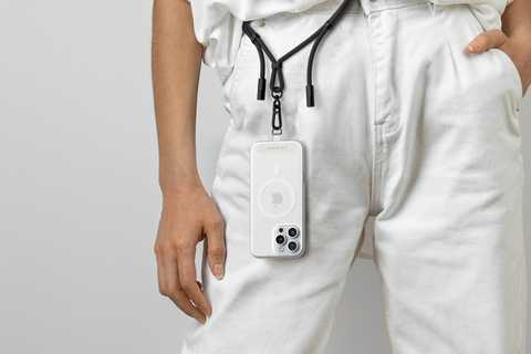 Satechi lanyard on a person.