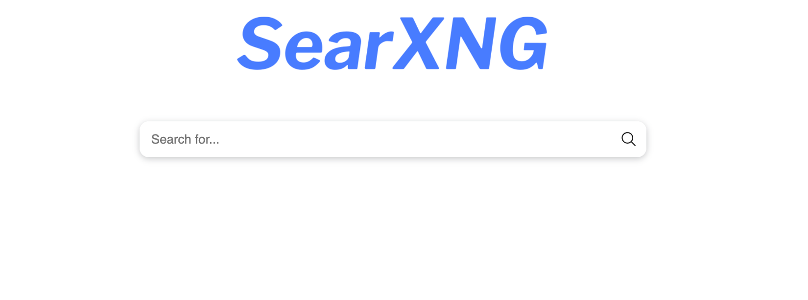SearXNG home page.