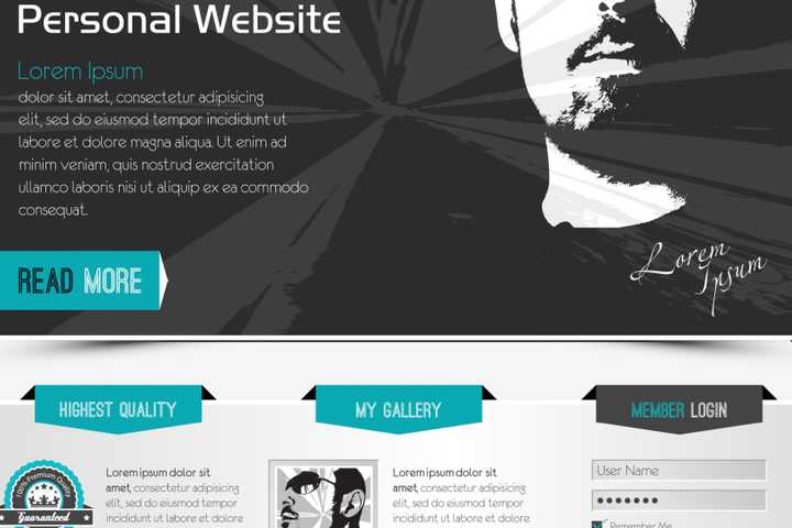 A website template for personal profile.