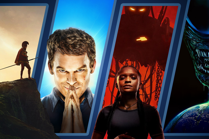 Some TV shows covers side by side.