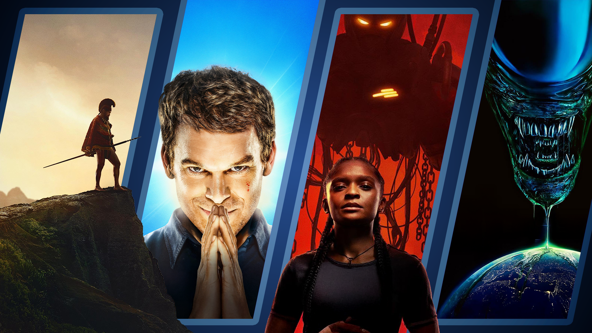 Some TV shows covers side by side.