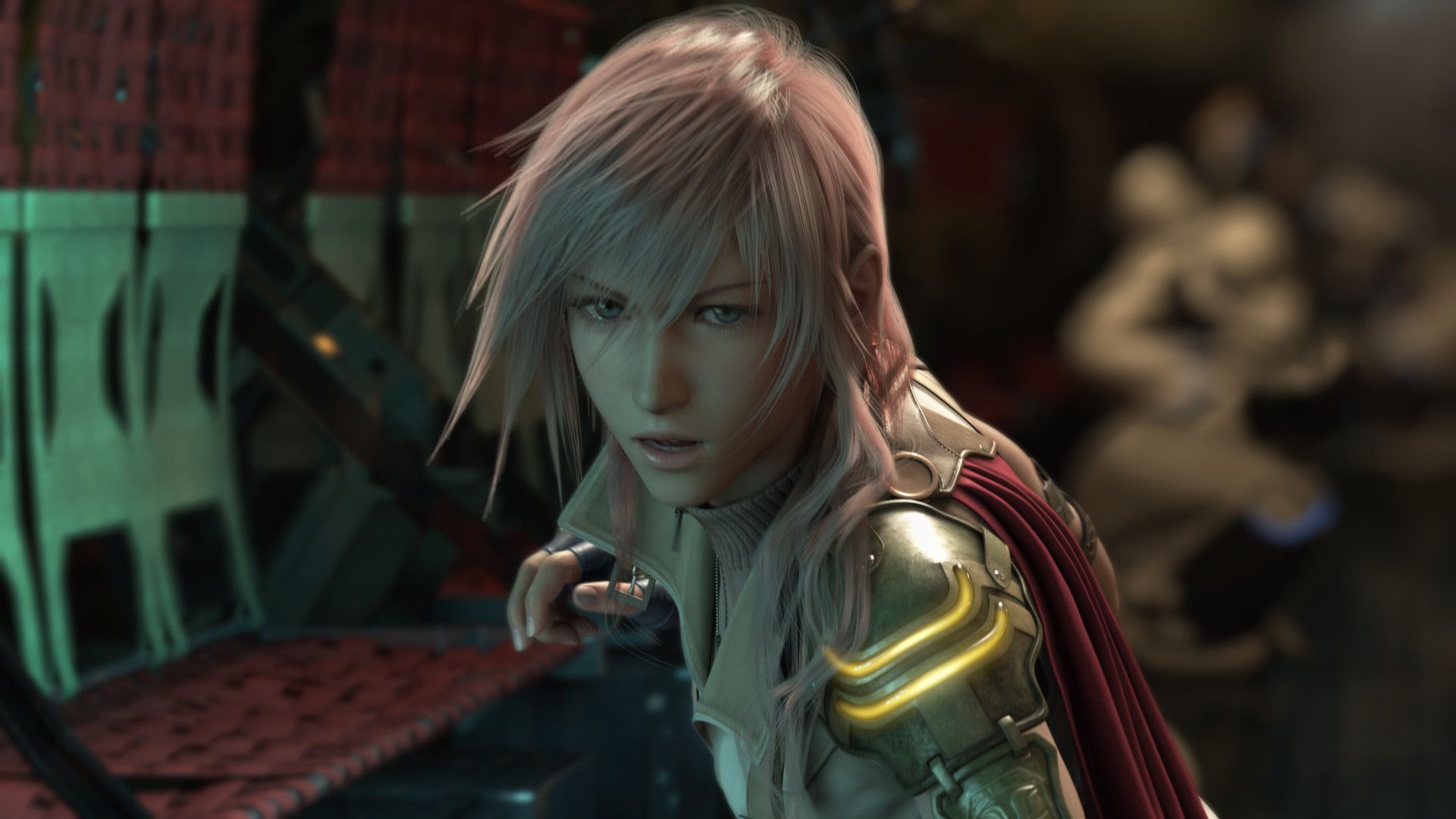 Lightning from Final Fantasy XIII in a battle pose.