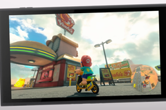 Switch 2 screen showing Mario on a scooter.