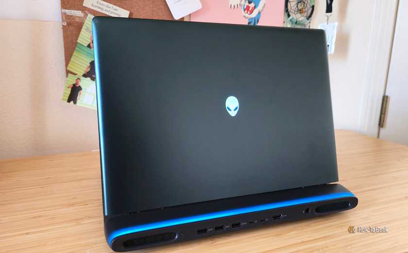 The back of the Alienware 16 Area-51 (2025) gaming laptop.