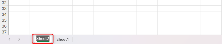 The name of an Excel worksheet is activated in the tab area.