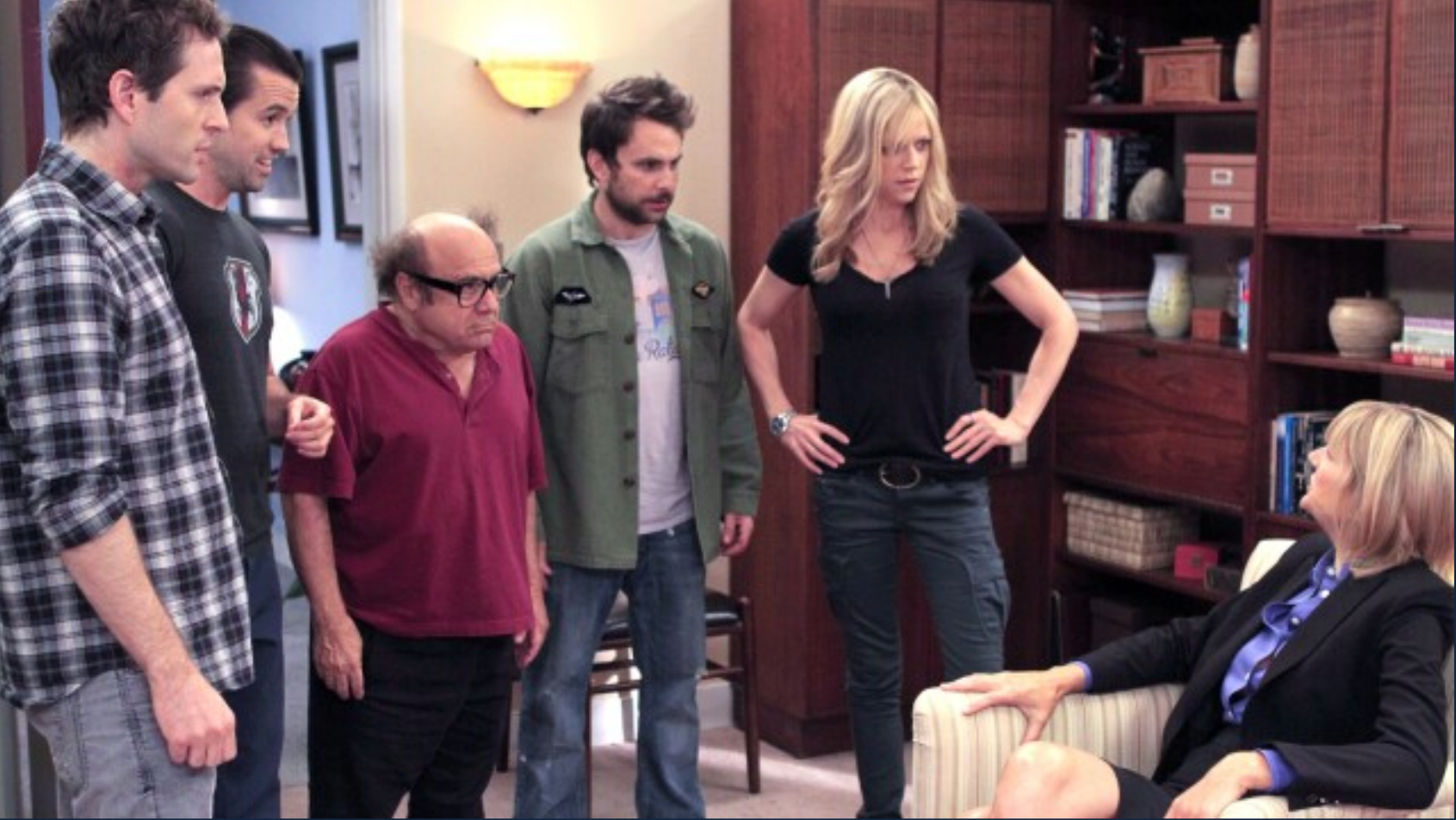 The Gang in therapy from season 8 episode 5 of It's Always Sunny in Philadelphia.