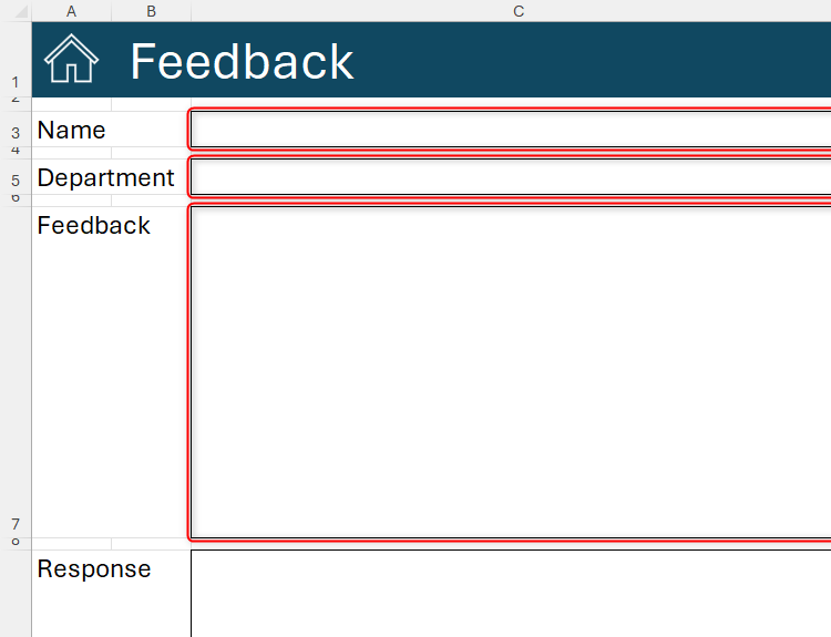 Three cells in Excel are highlighted.