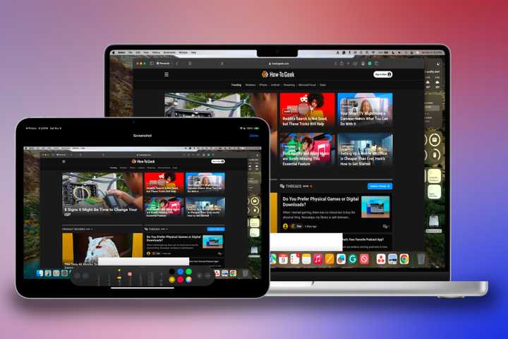 Continuity Handoff on an iPad and a Mac.