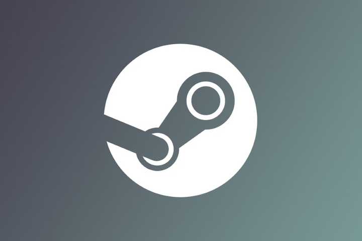 White steam logo on a gray background.