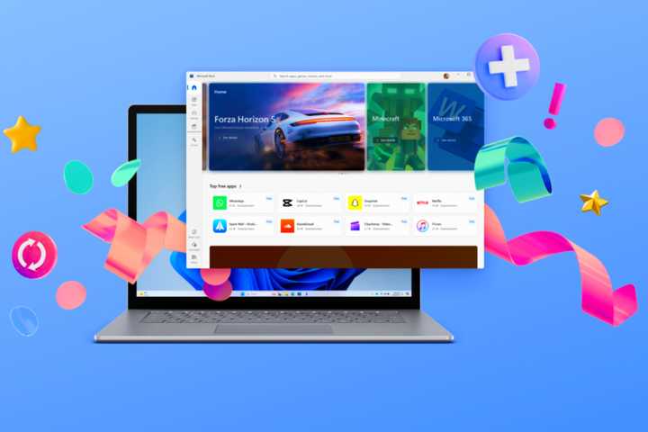 Windows Microsoft Store New Store Page in front of computer