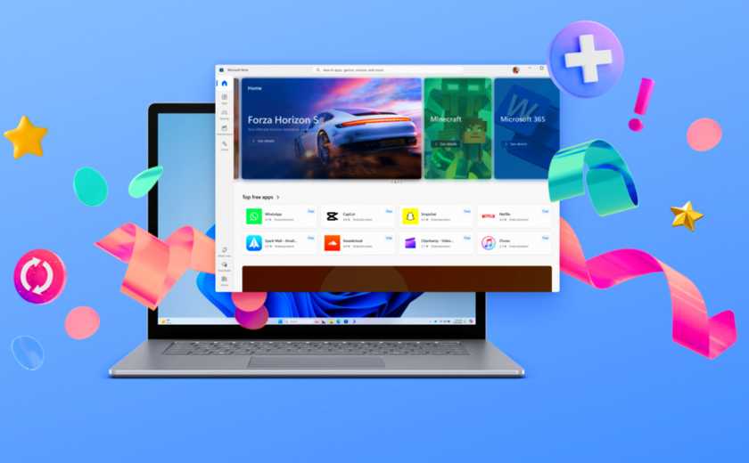 Windows Microsoft Store New Store Page in front of computer