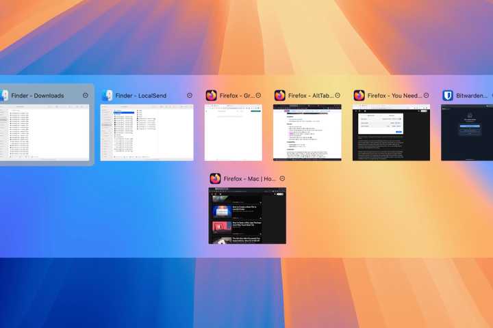 AltTab window switcher on a Mac desktop.