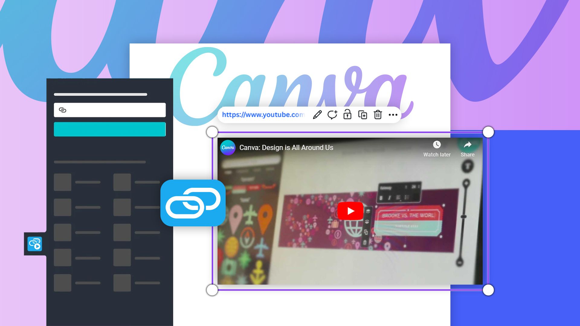A Canva file with an embedded YouTube video