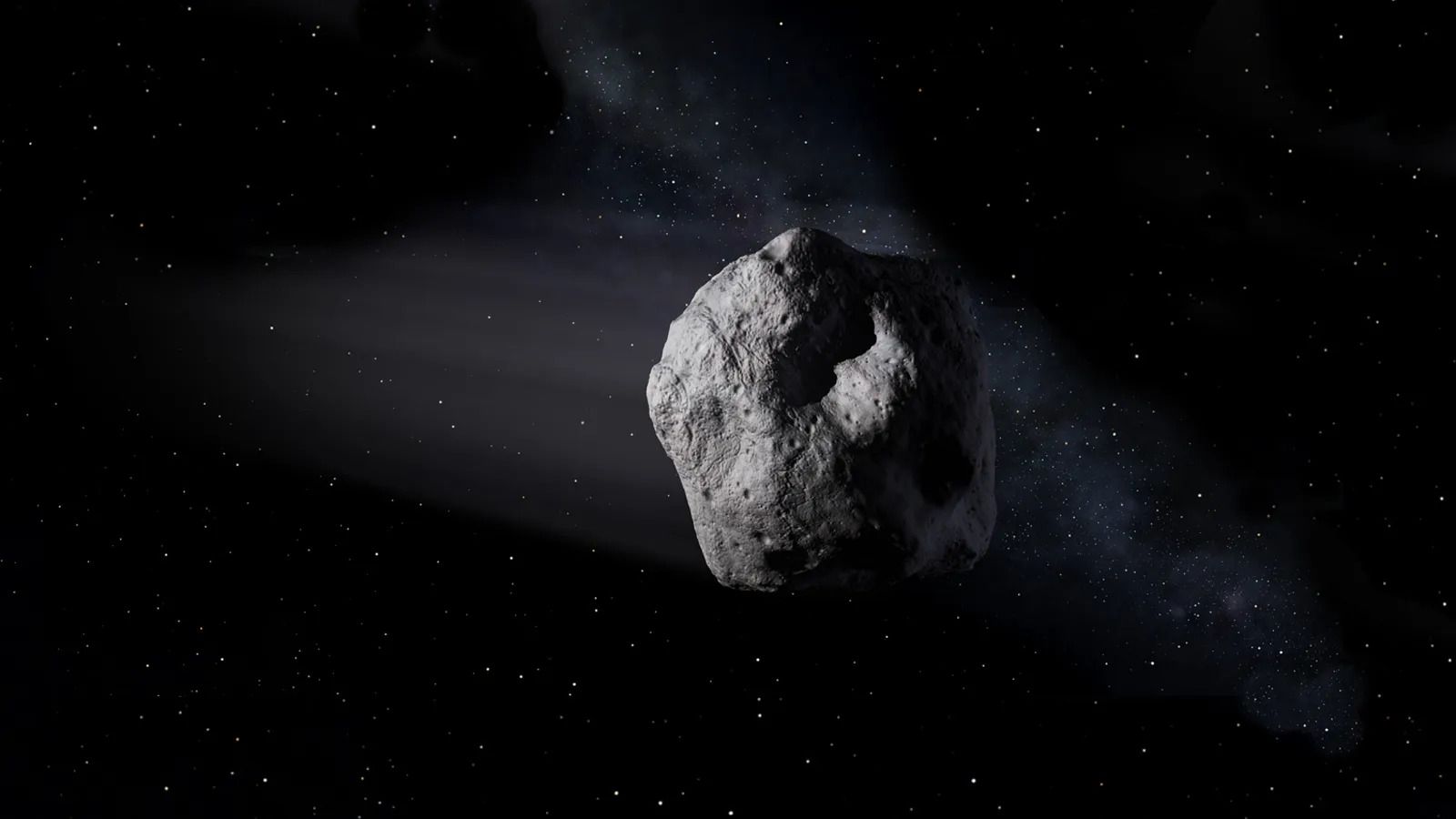 An artist's impression of a non-descript asteroid.