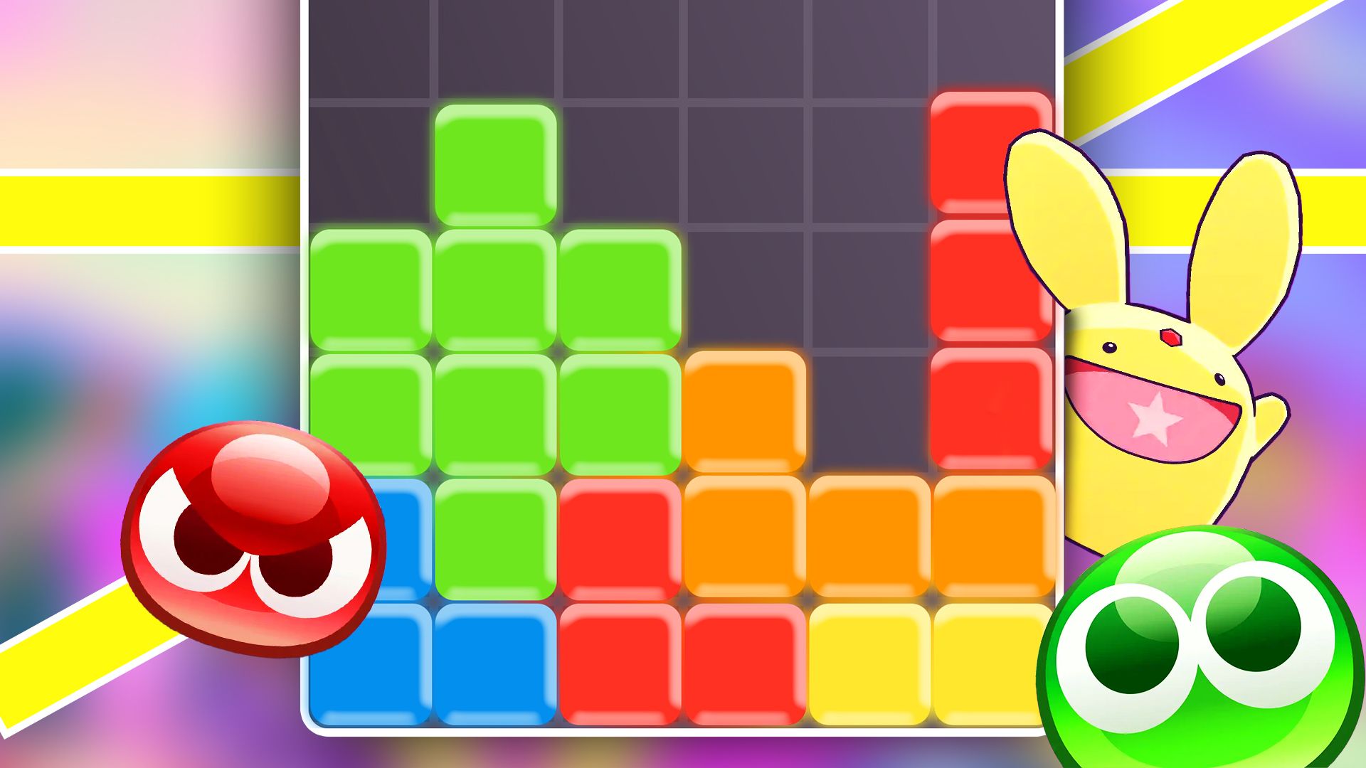 A Tetris game featuring some Puyo Puyo characters.