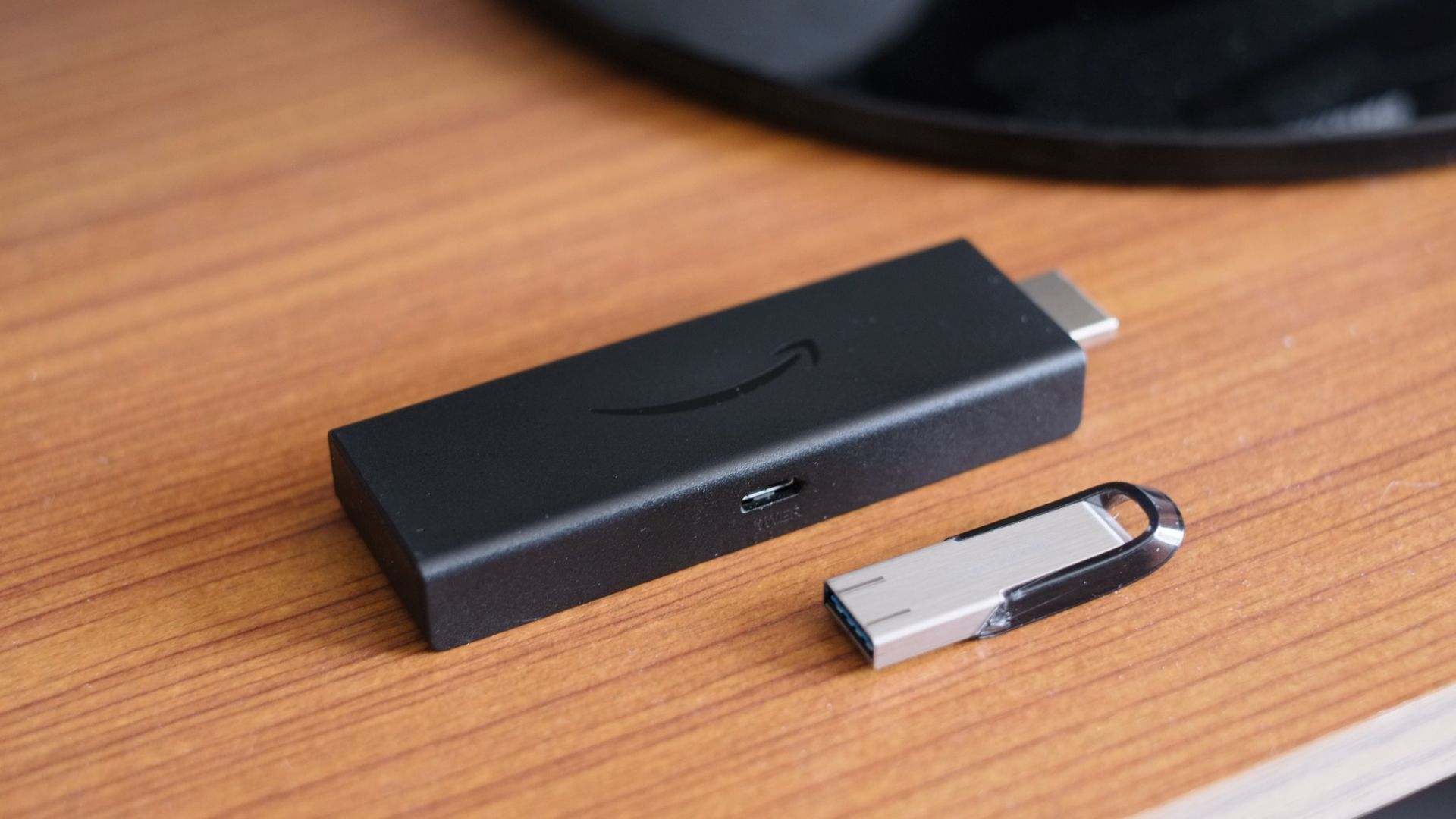 Amazon Fire Stick with SanDisk flash drive.