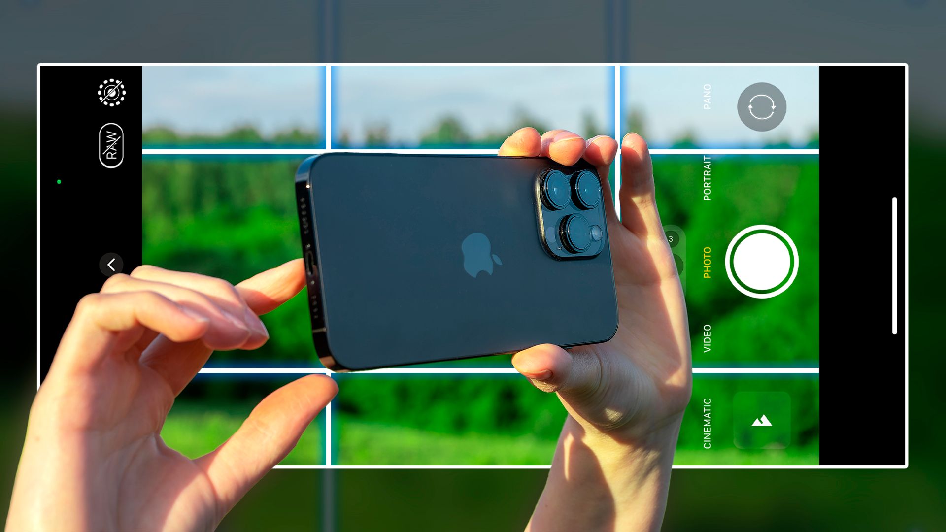 Person taking a photo with their iPhone.