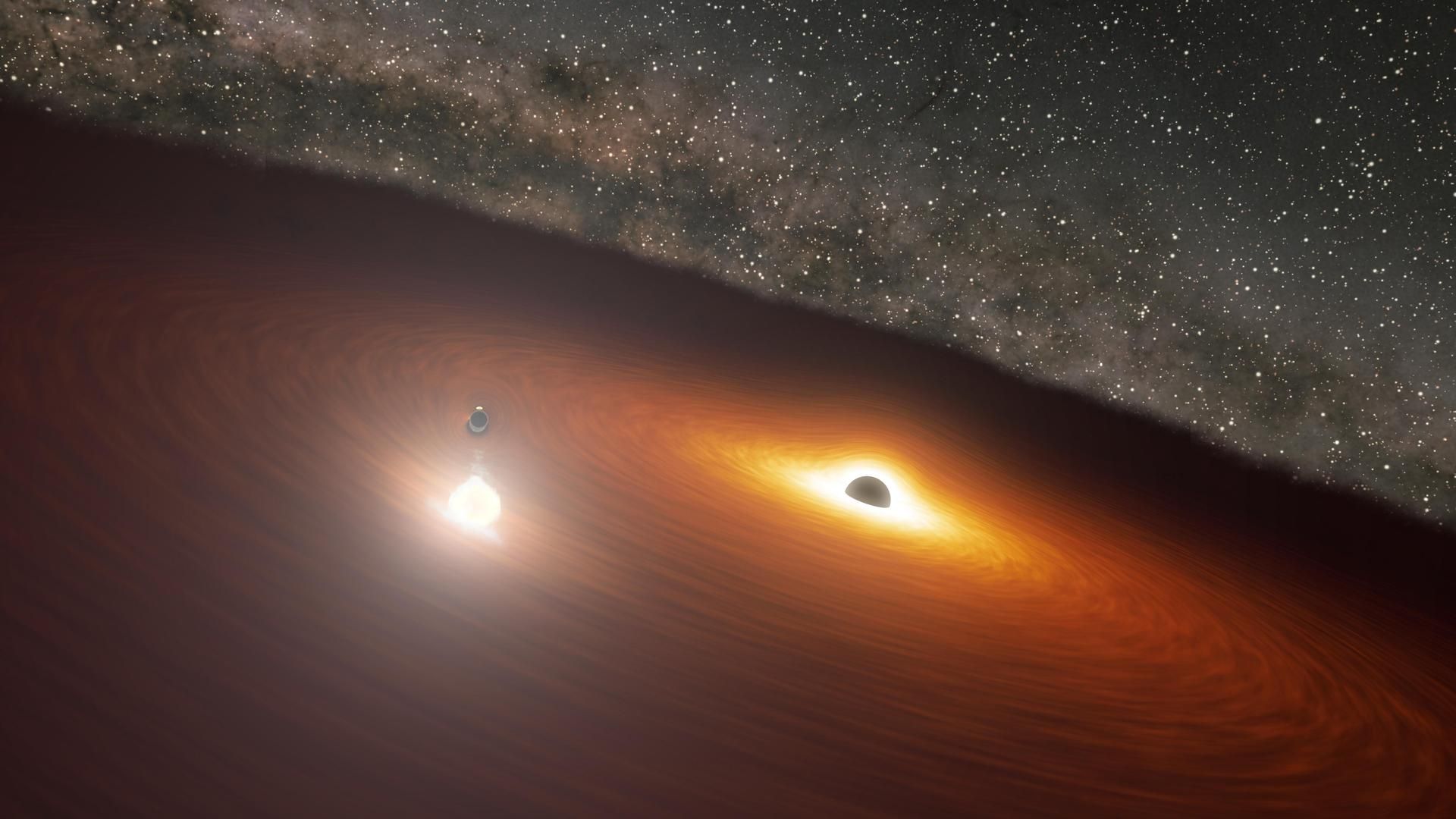 An animation of what a black hole flare disk may look like.