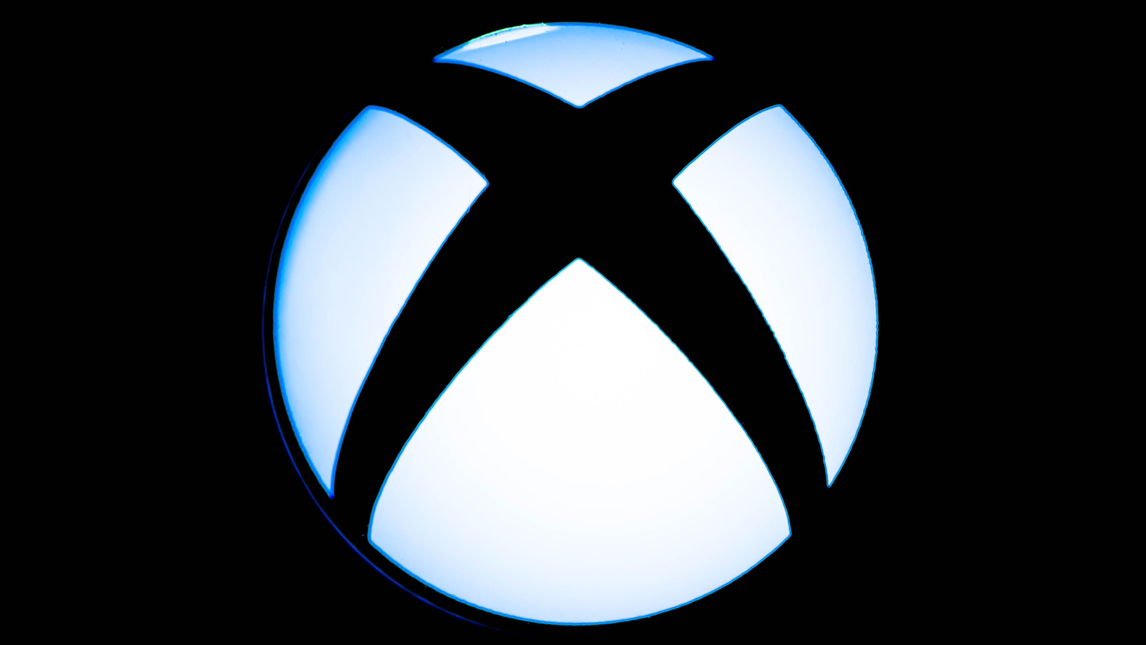 Xbox logo light close-up.