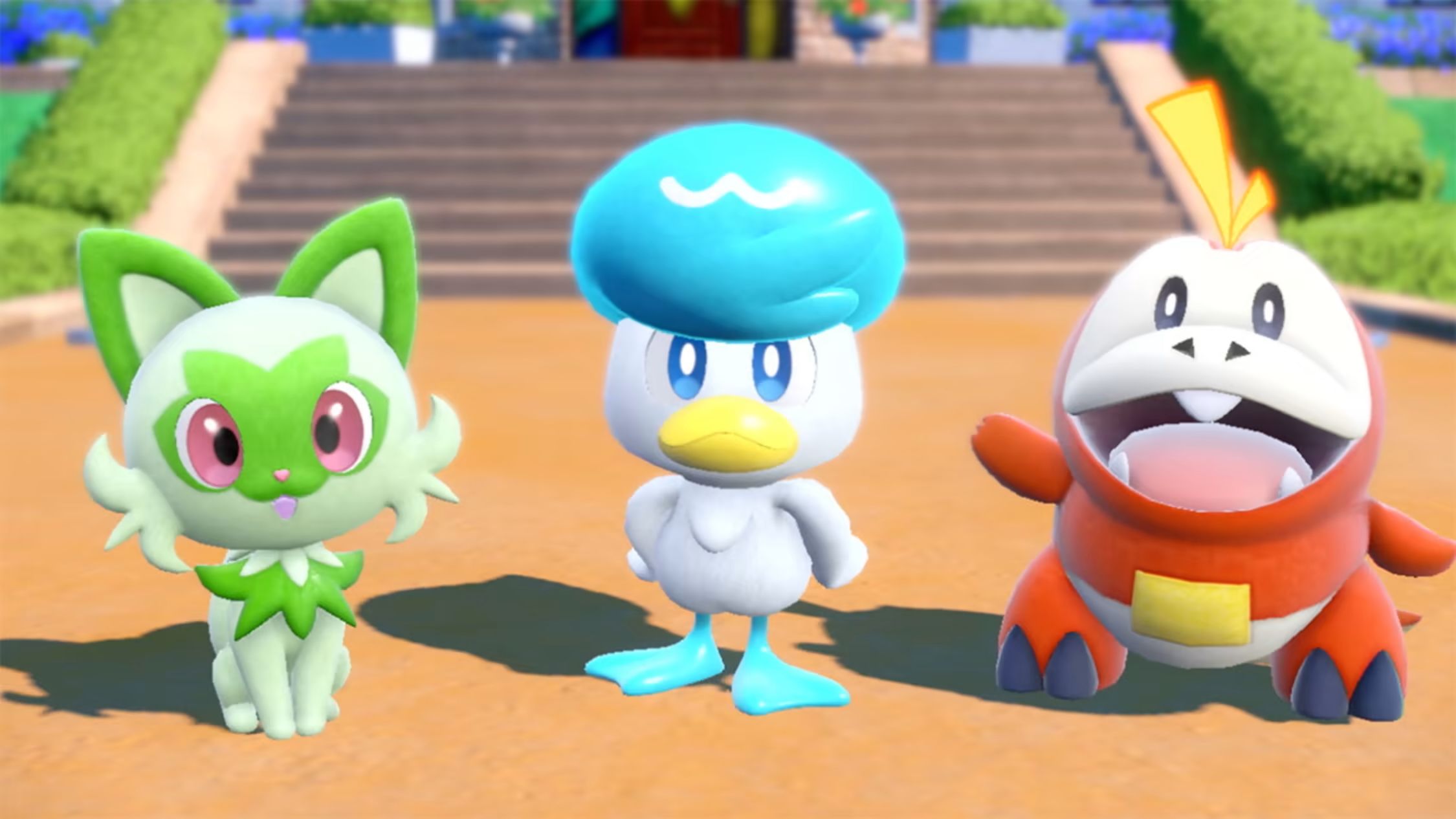 The starters from Pokemon Scarlet and Violet.