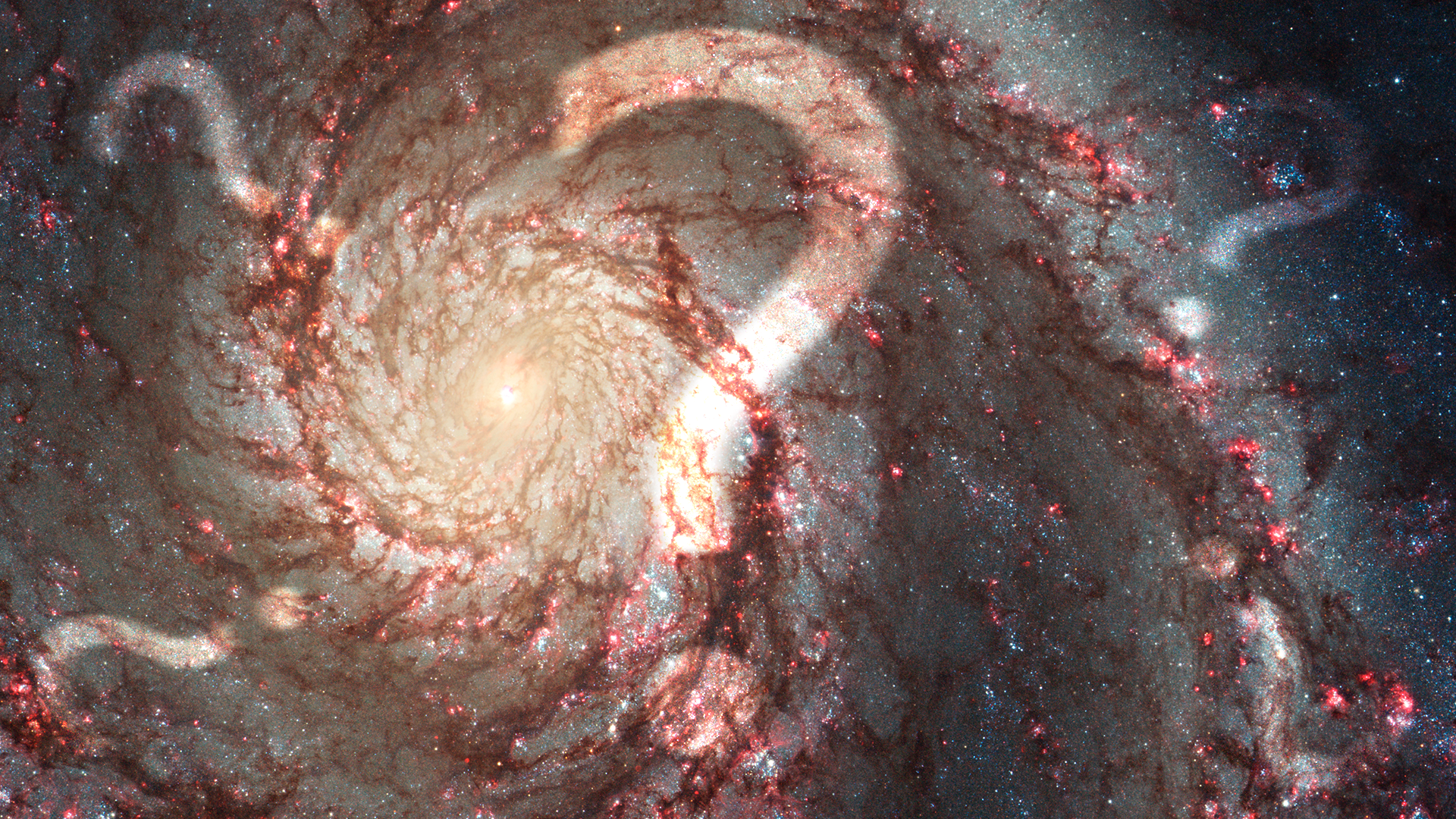 Question marks imposed over the Whirlpool Galaxy.