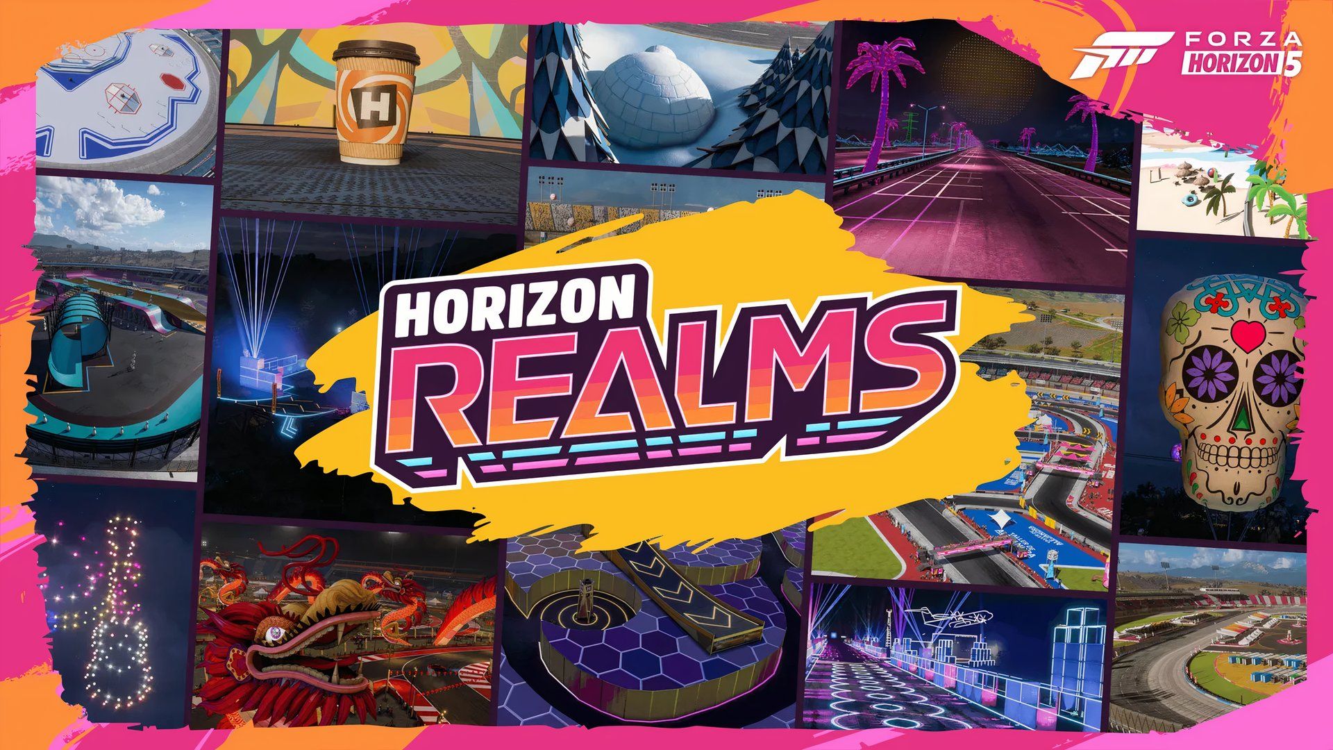 Artwork for Forza Horizon 5's Horizon Realms update.
