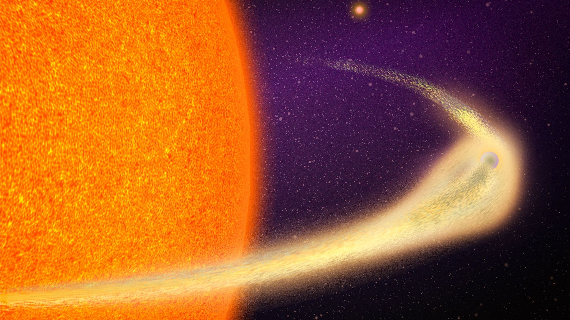 A disintegrating planet.