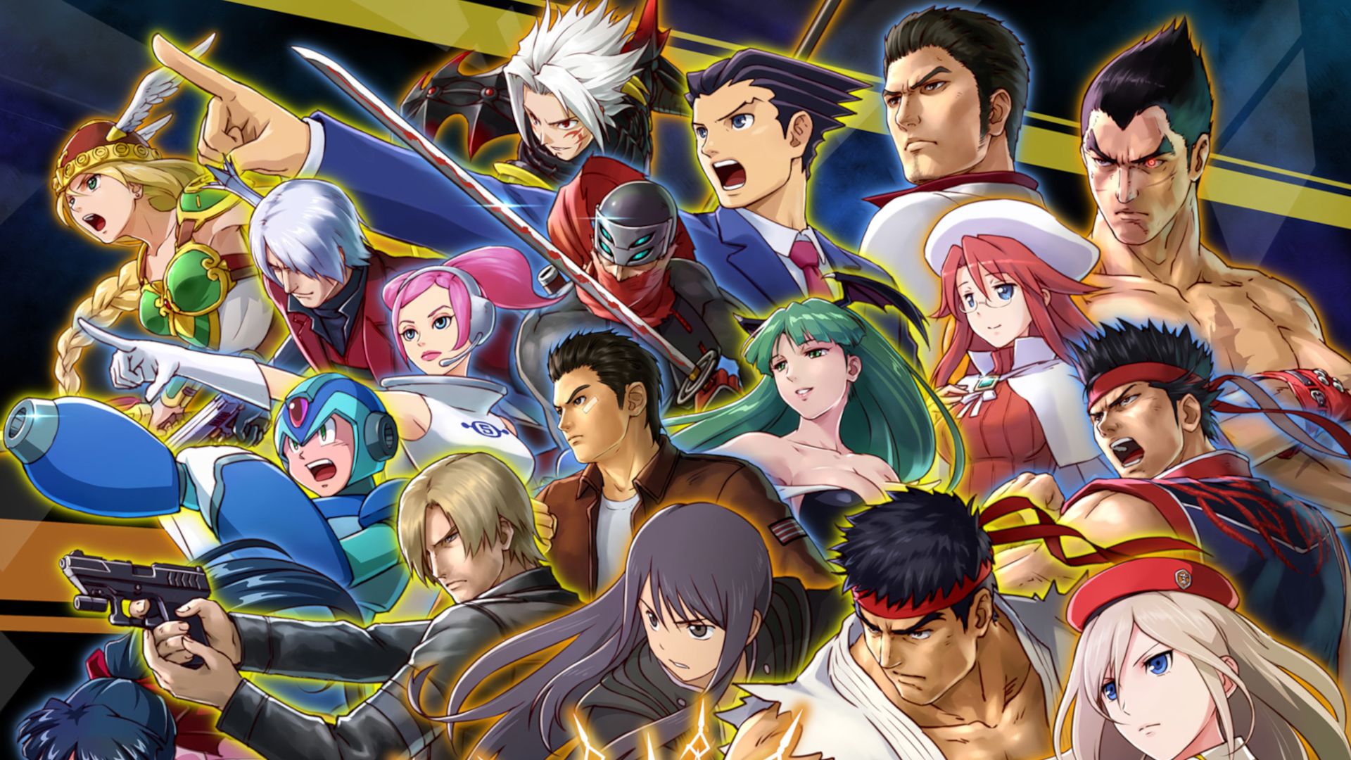 Art showing characters from Project X Zone 2.