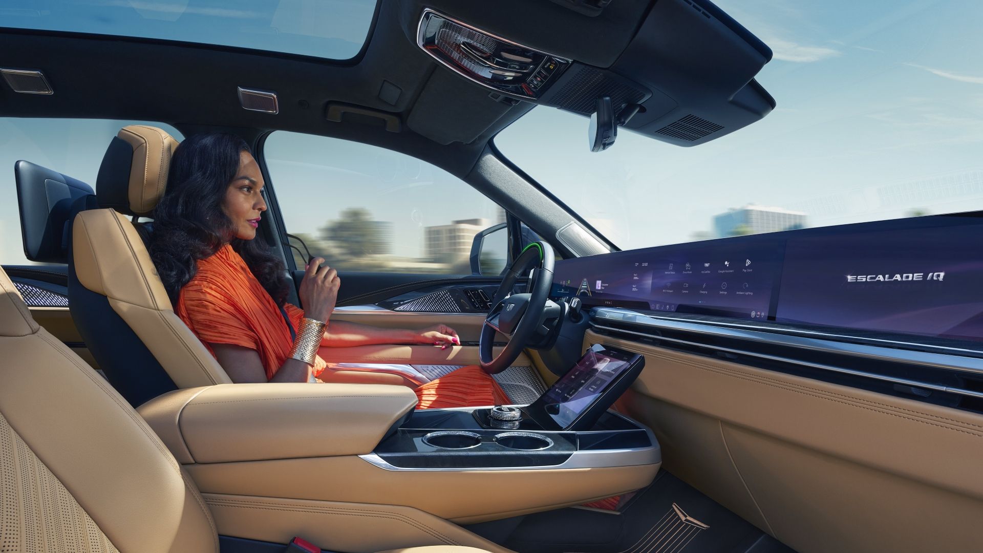 Interior shot of a 2025 Cadillac Escalade IQ