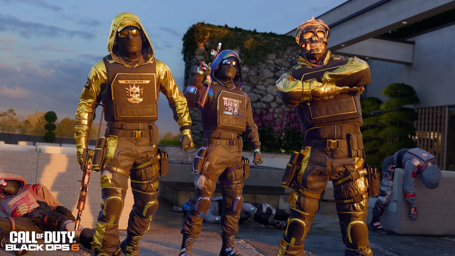 Operators posing in Ranked Play skins in Black Ops 6.