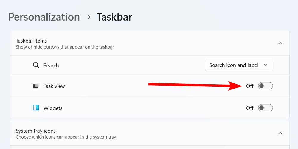 Disabling widgets on Windows 11.