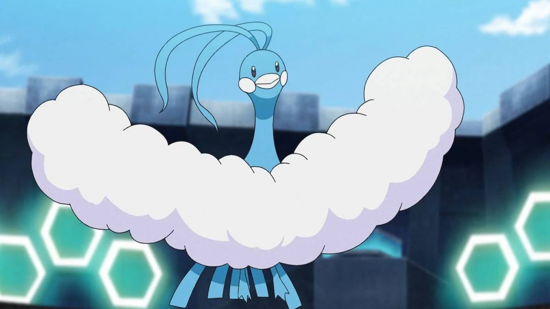 Altaria as it appears in the Pokémon anime series.
