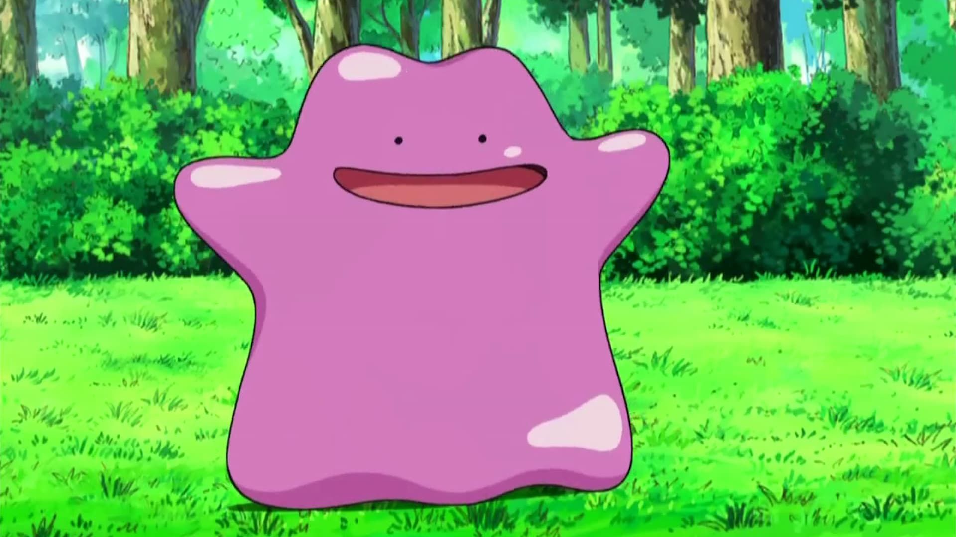 The Pokémon Ditto as it appears in the Pokémon anime.