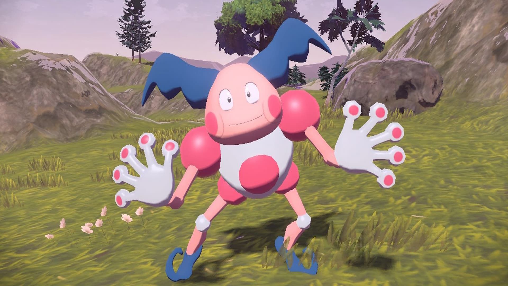 A wild Mr. Mime as it appears in Pokémon Legends: Arceus.